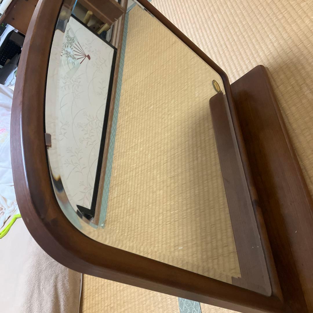 木製曲線卓上ミラー