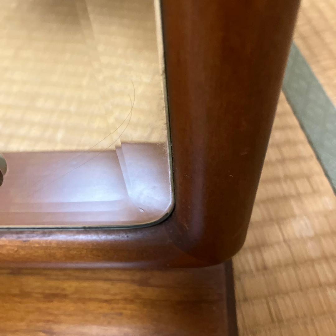 木製曲線卓上ミラー
