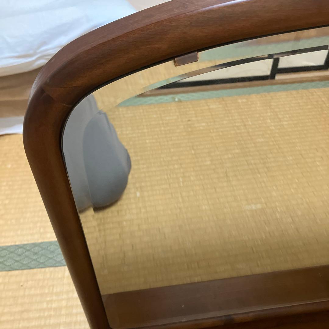 木製曲線卓上ミラー
