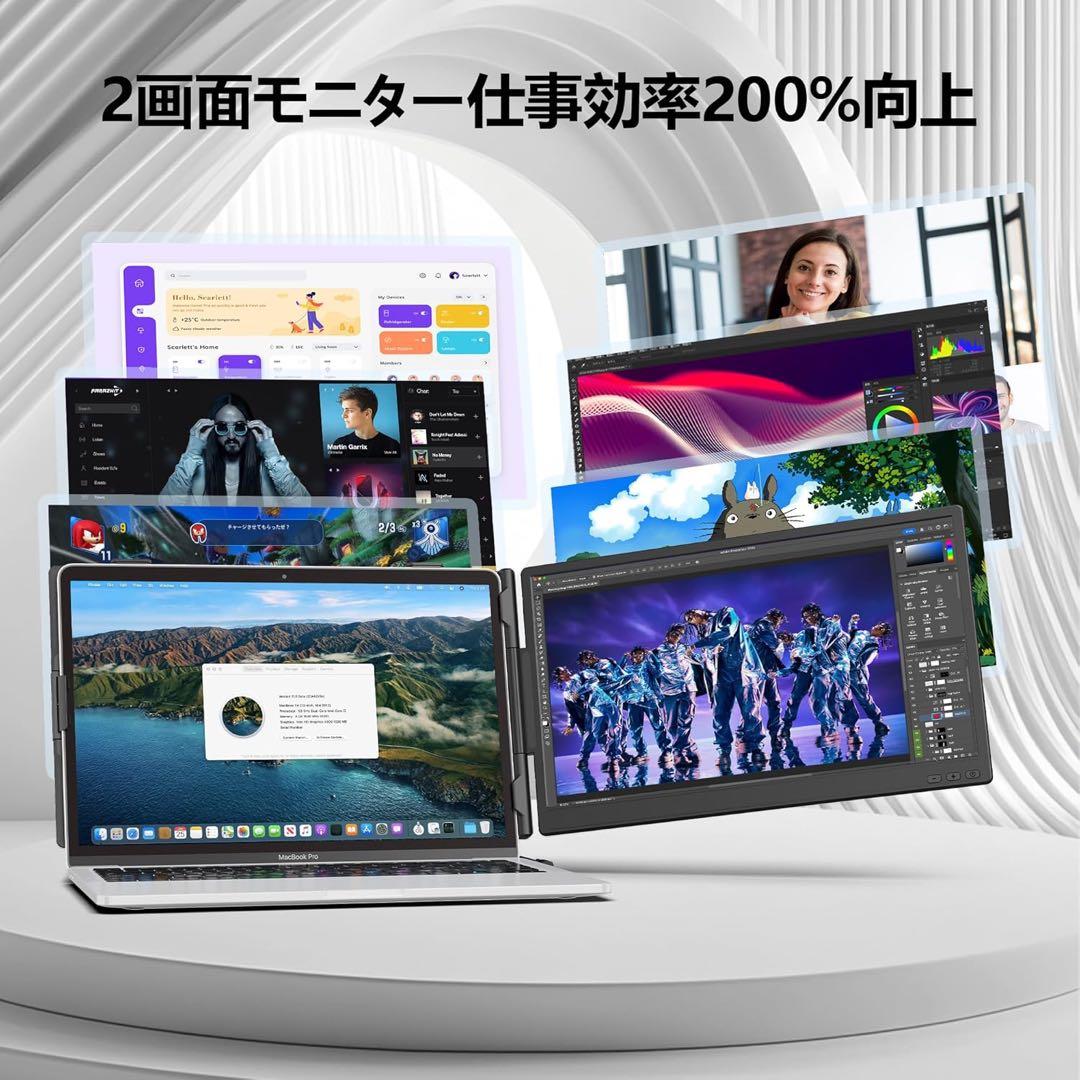 デュアルモニター 14インチ モバイルモニター IPSパネル