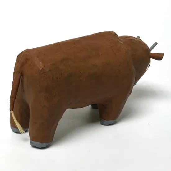 琉球張子『牛アーシ（首振り牛）』・古倉保文／フォークアート 郷土玩具 民藝