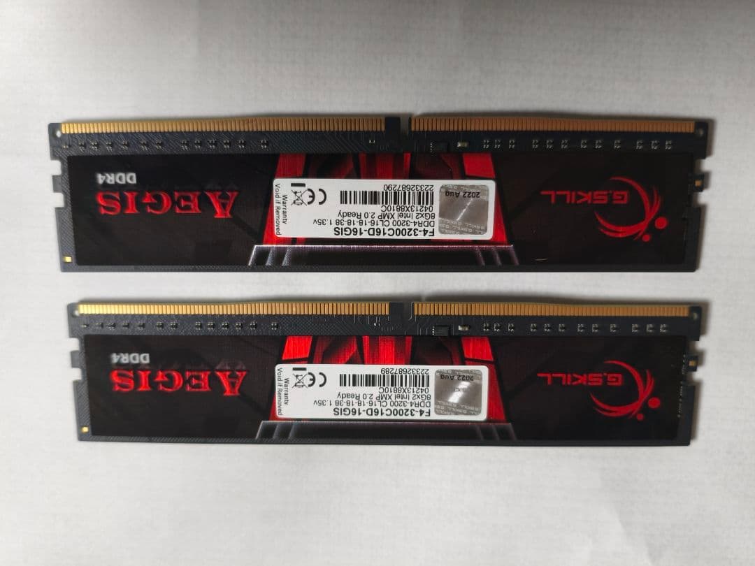 G.SKILL AEGIS DDR4-3200 8GB×2枚