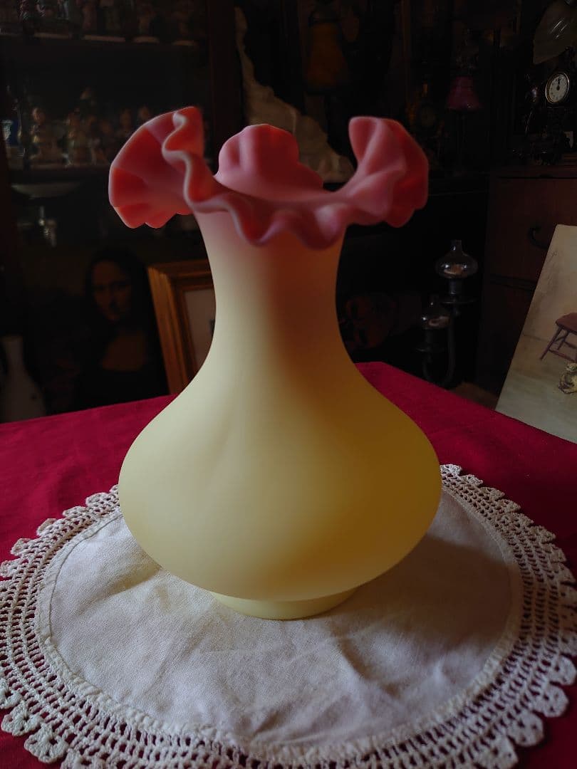 Fenton フェントン社製バーミーズグラス ヴァセリン フラワーベース