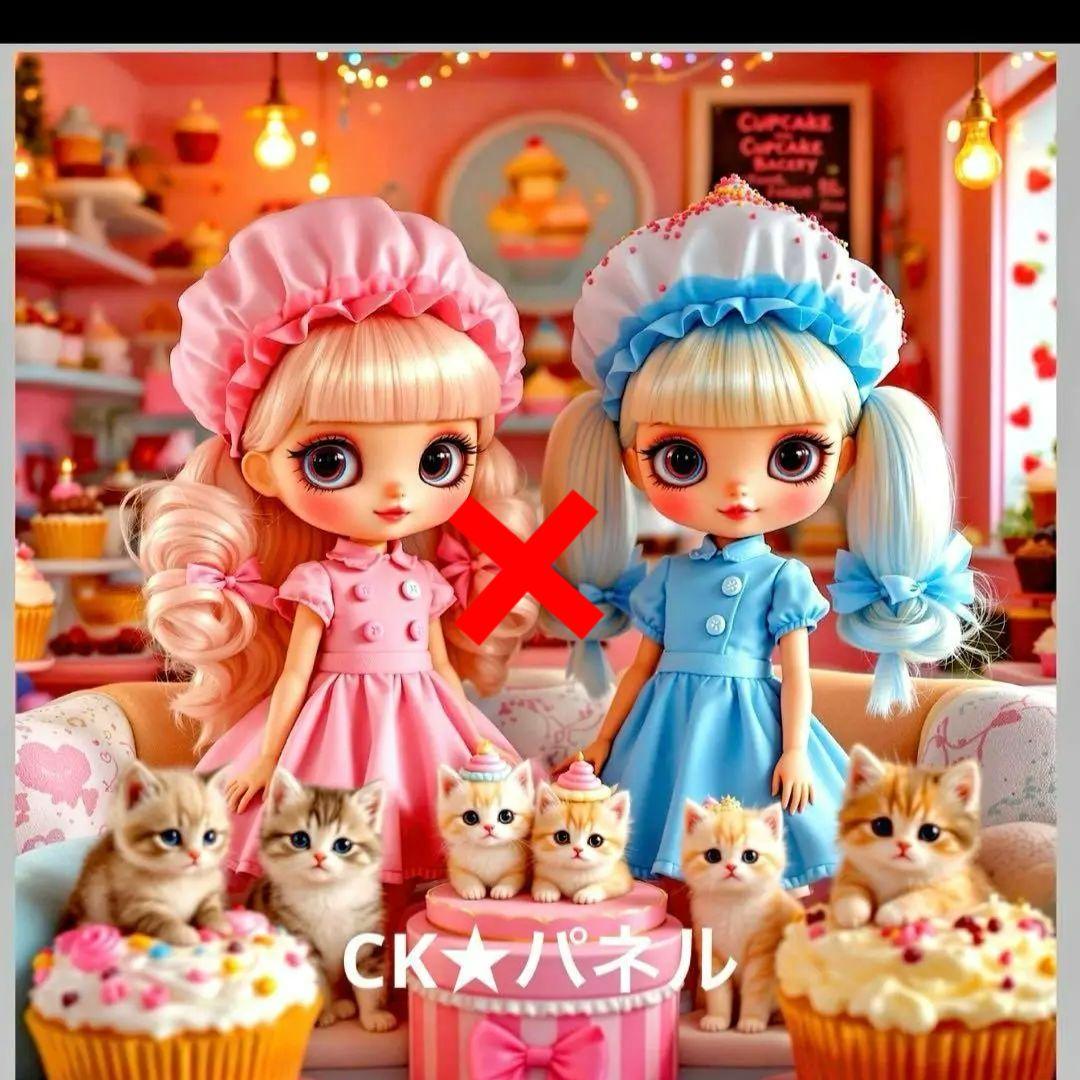 激レア女の子とねこショップパネル生地　ハンドメイド