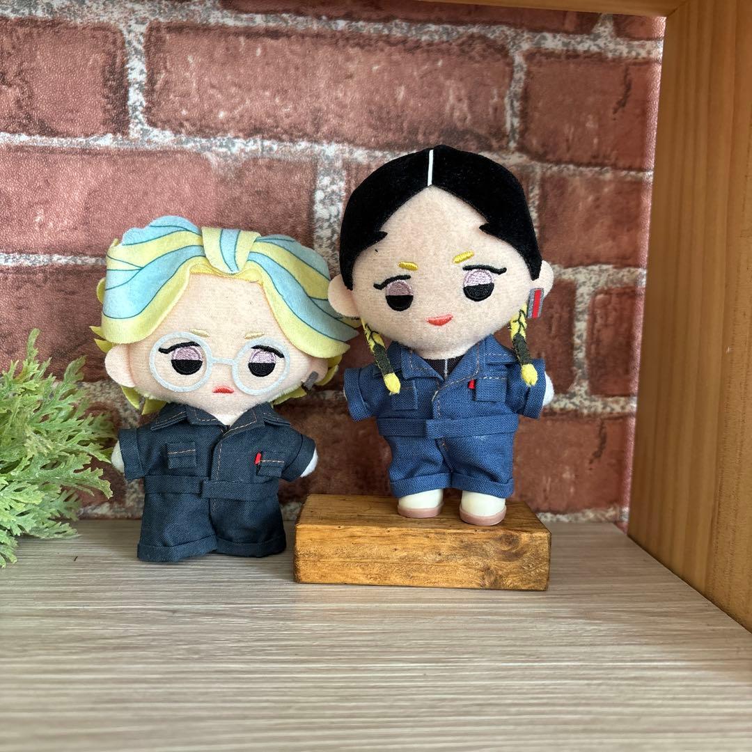 ぬい服 10cm 12cm マスコット オーバーオール つなぎ
