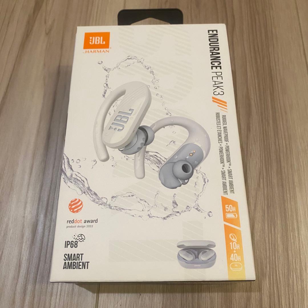 【新品】JBL ENDURANCE PEAK 3ワイヤレスイヤホンホワイト白