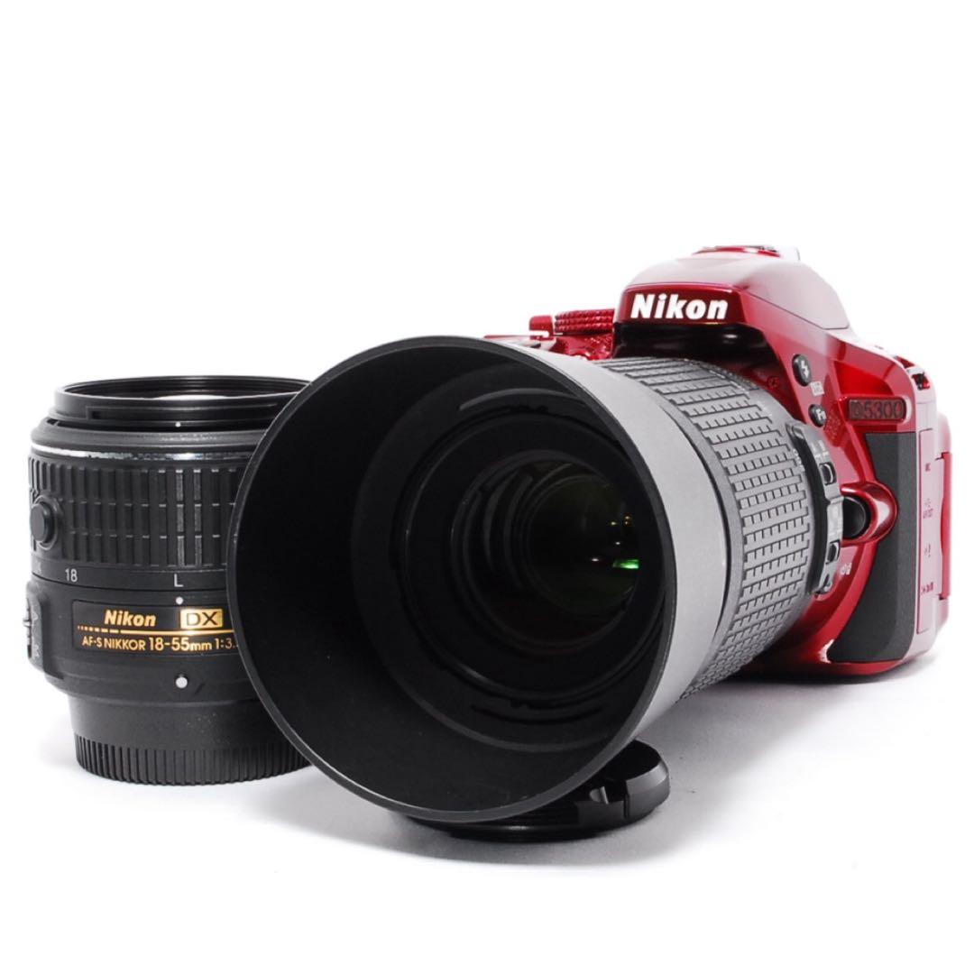 ◆Nikon D5300◆ショット数脅威の54回◆一眼レフカメラ◆レッドカラー◆