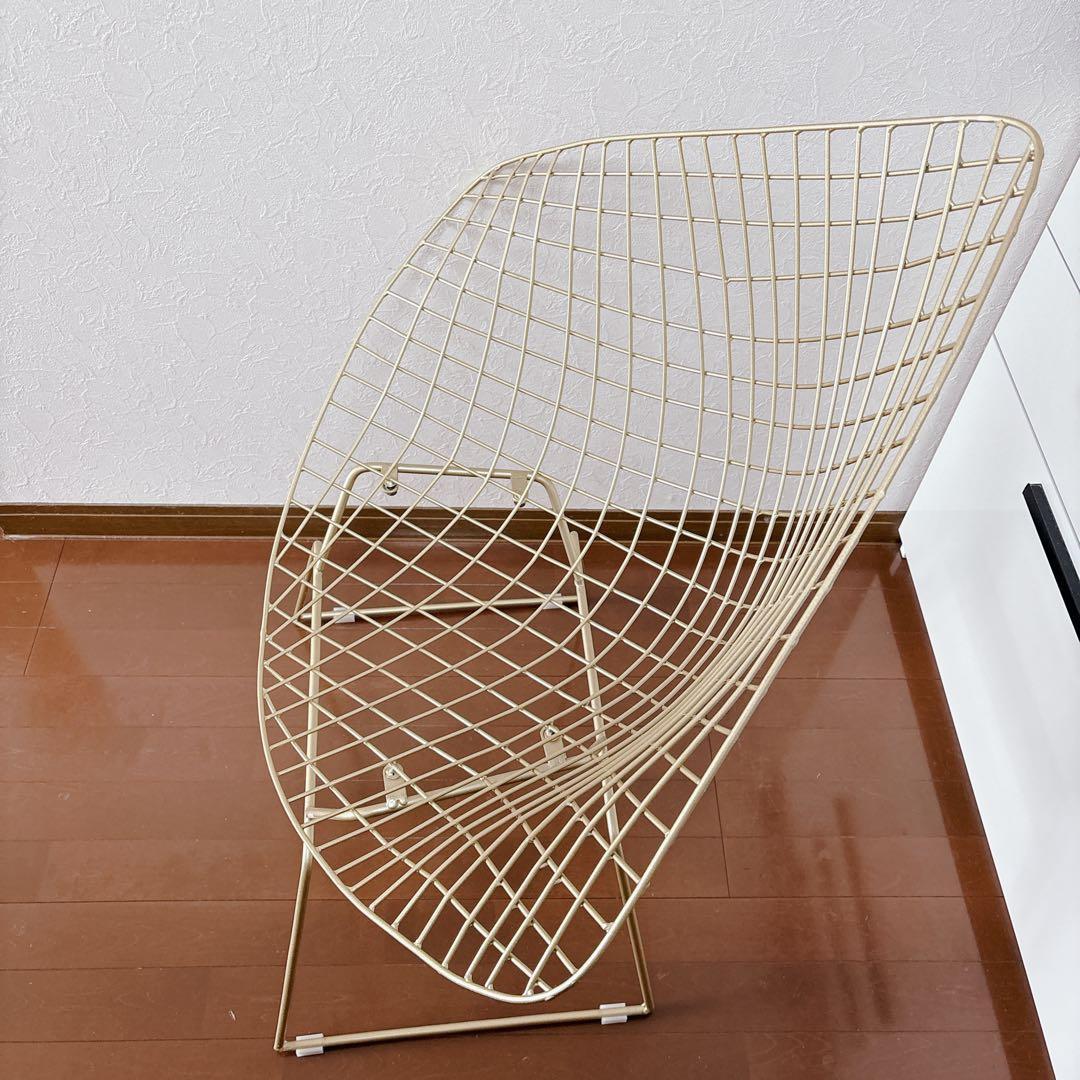 【美品】ダイヤモンドチェア ゴールド ワイヤーチェア リプロダクト 匿名配送
