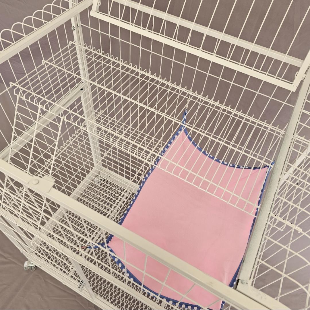 キャットゲージ 大型 3段 猫ケージ ケージ ホワイトキャスター付き 掃除簡単