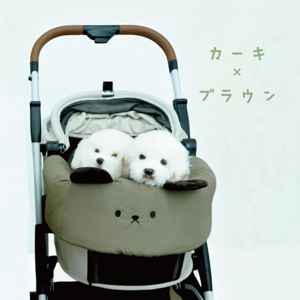 【3点セットＲ】カーキブラウン ペットカートクッション あごのせ枕 マット 防水