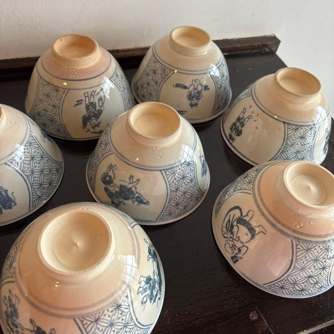 数茶碗　十牛の図　10個セット　木箱付き　抹茶茶碗　茶道　茶碗　お茶道具　縁起物