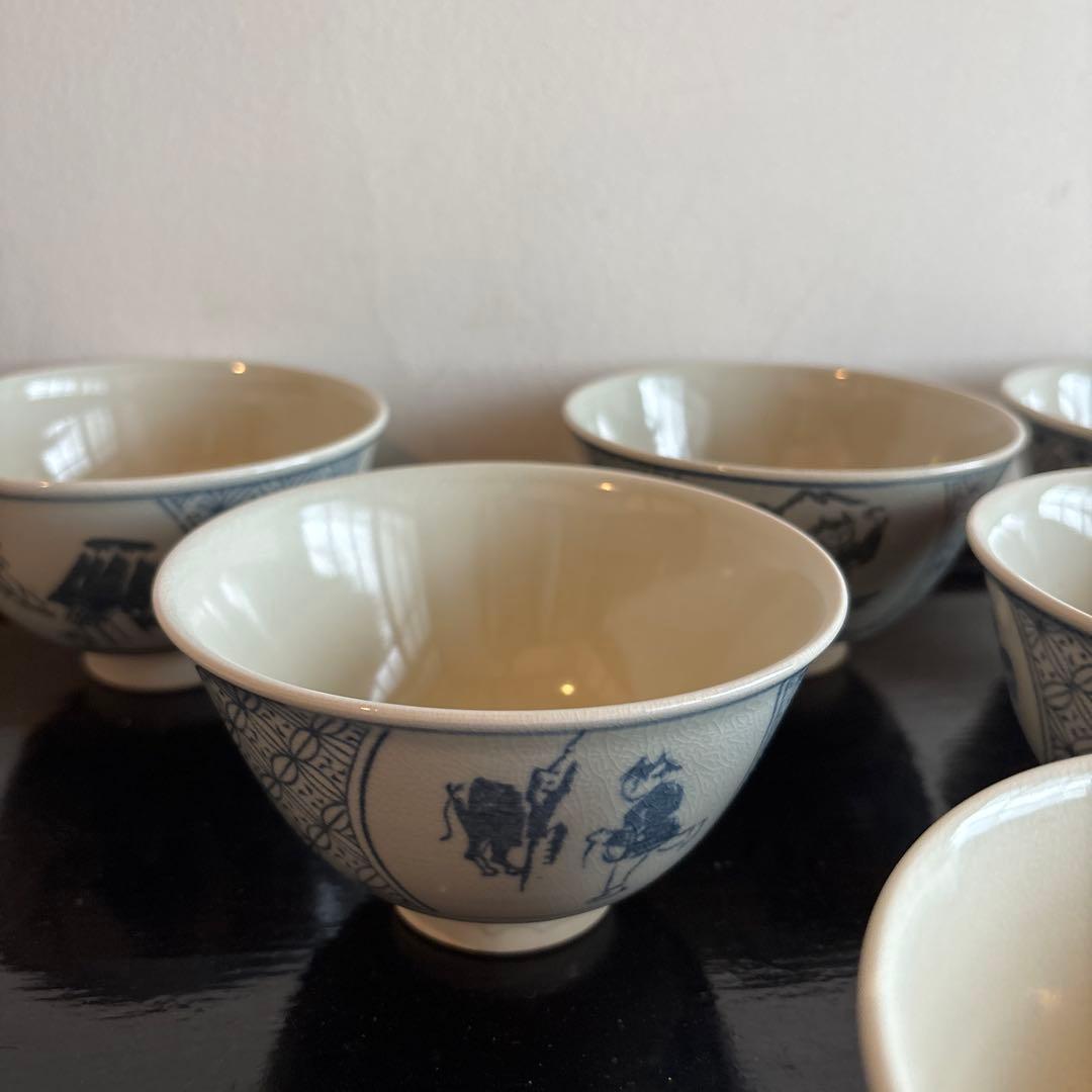数茶碗　十牛の図　10個セット　木箱付き　抹茶茶碗　茶道　茶碗　お茶道具　縁起物