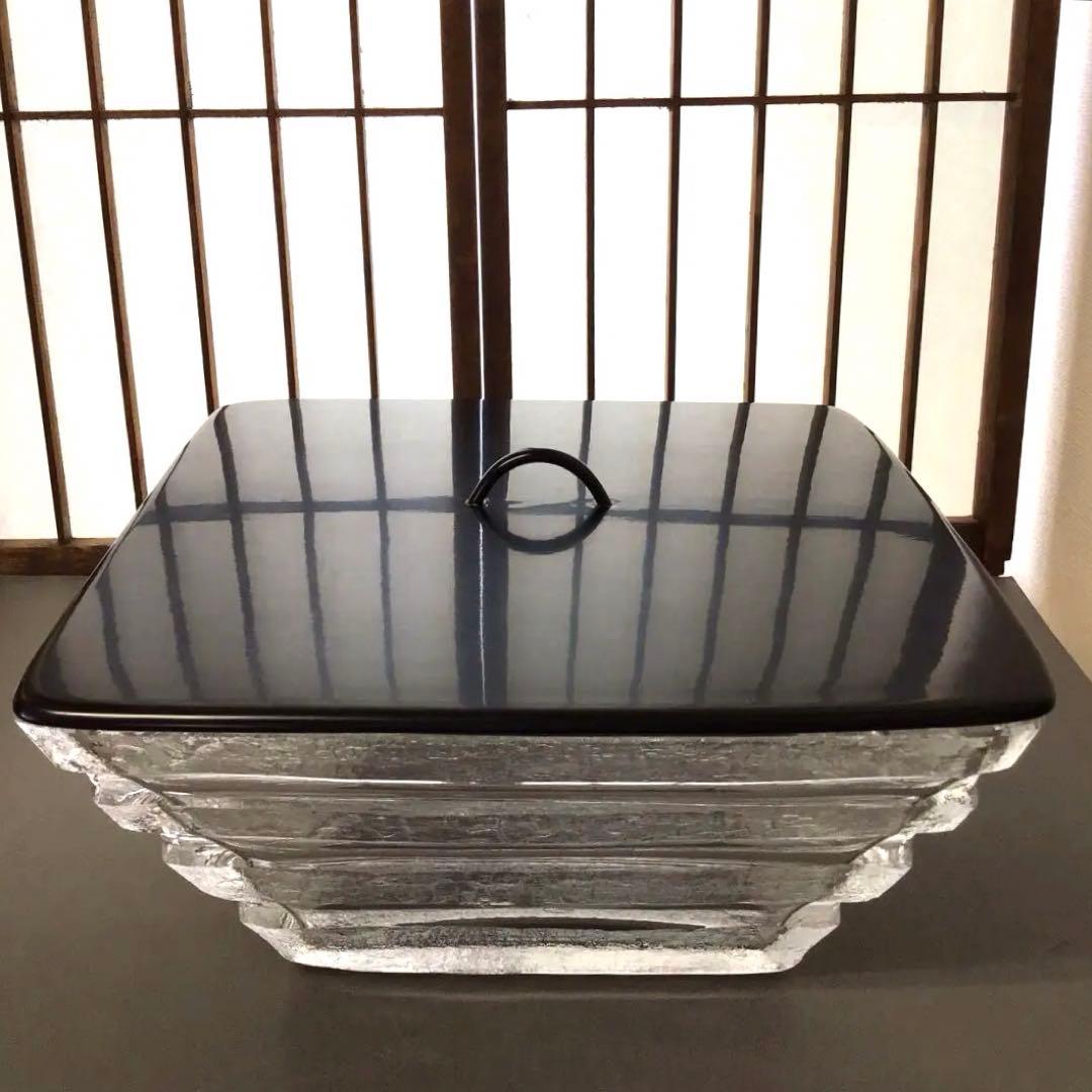 茶道具　水指　クリスタル四方水指校倉型　各務満作　宗倫書付　栞　共箱N160KM
