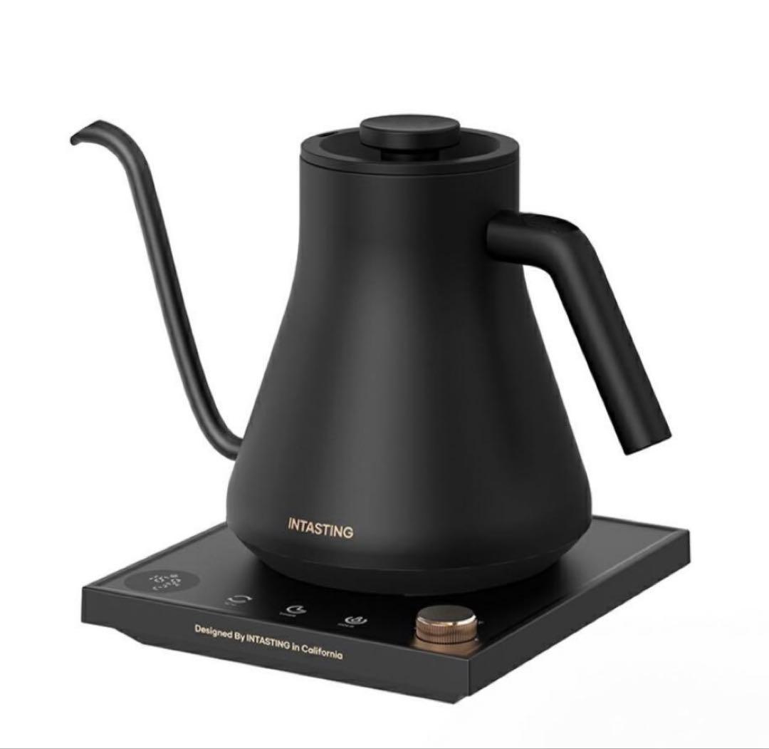 INTASTING 電気ケトル コーヒーケトル　900ml ブラック　温度調整