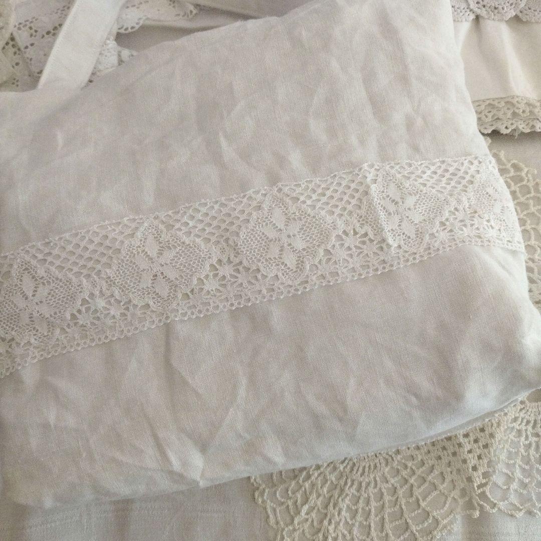 フランスアンティーク*リネンイニシャル刺繍アンティーク*バッグ*モノグラム