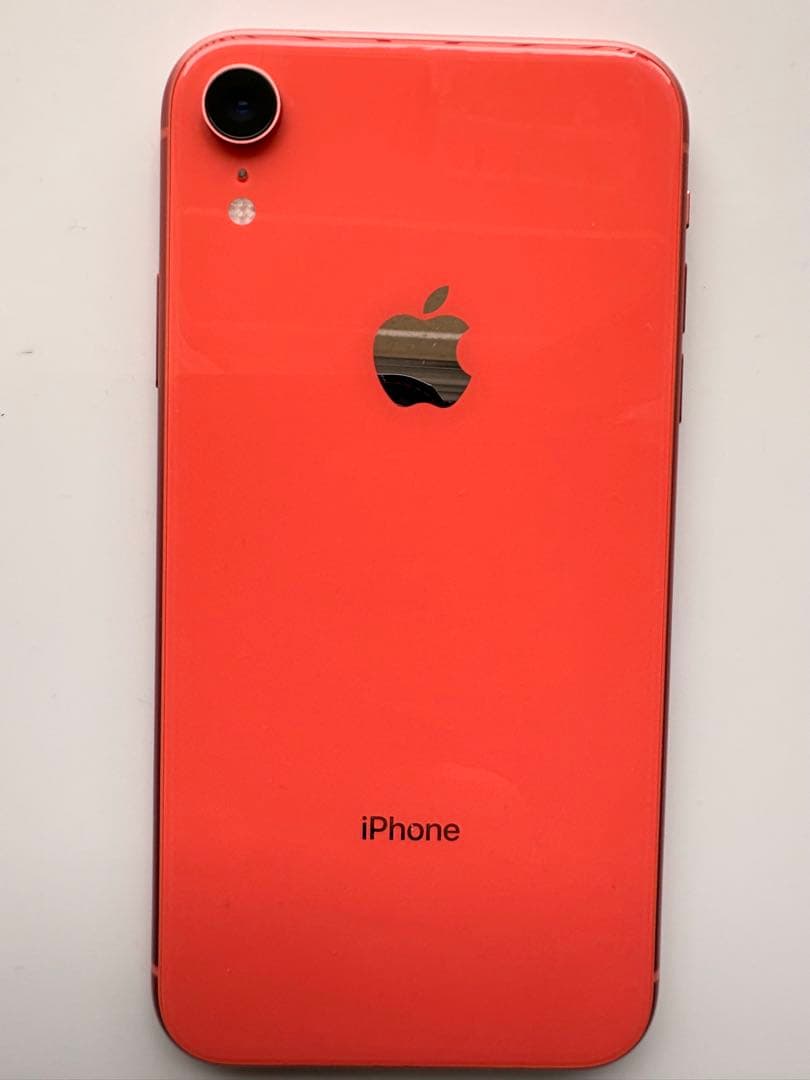 iPhone XR コーラル 64G 88％ 充電ケーブル・保護フィルム付き