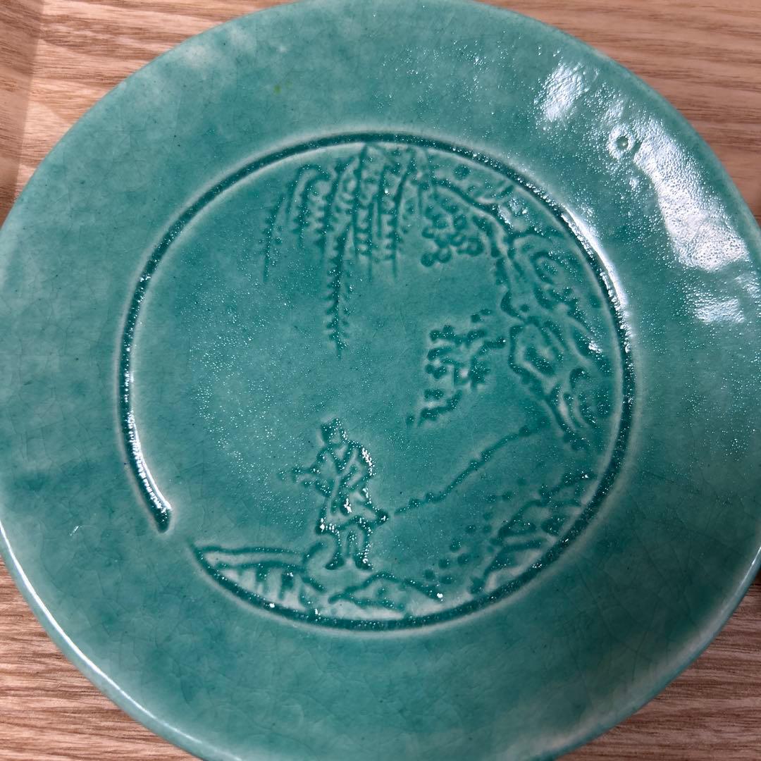 京都　京焼　清水焼　和楽窯　川崎和楽　楽入窯　円相　金彩　銘々皿　茶道　菓子皿