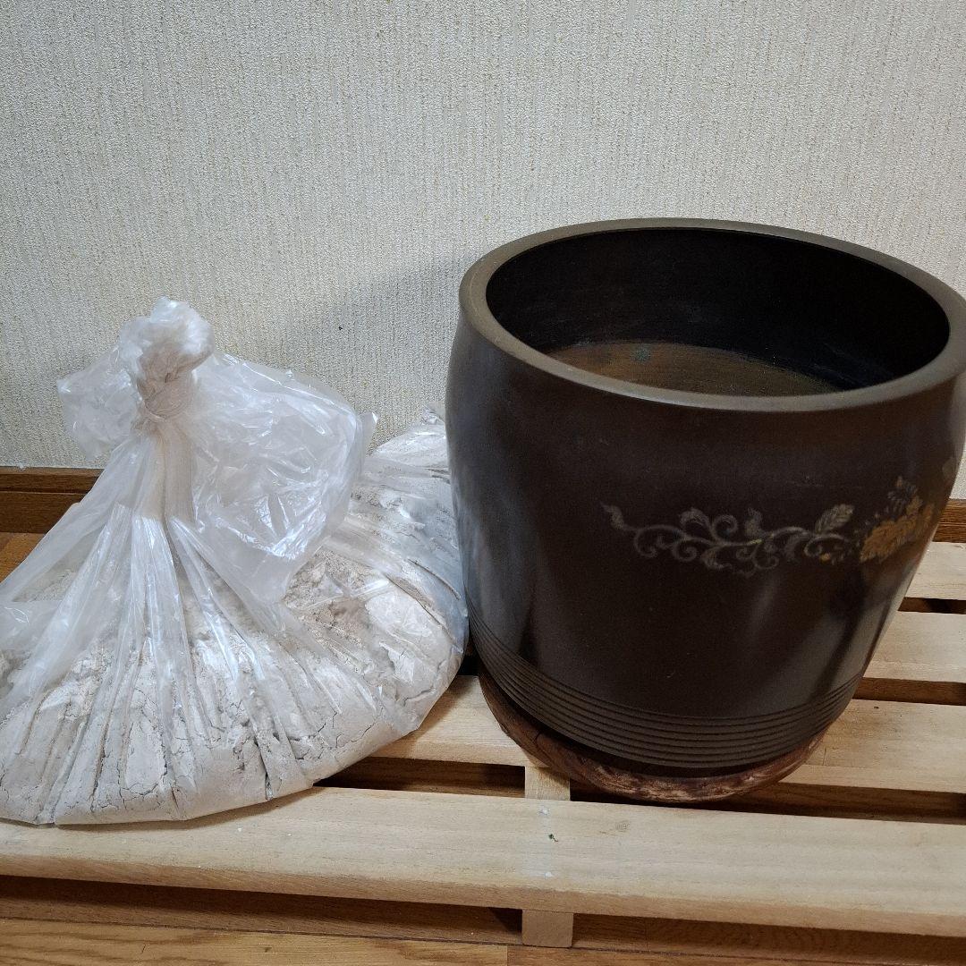 アンティーク　火鉢　銅製　灰付き　茶道具　茶道
