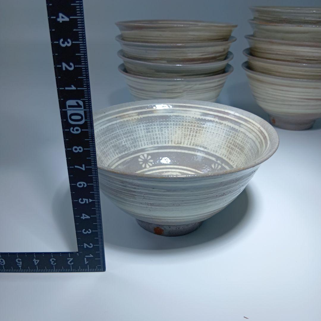 茶道具　三島茶碗10客　八幡窯(堀野証嗣)共箱　美品