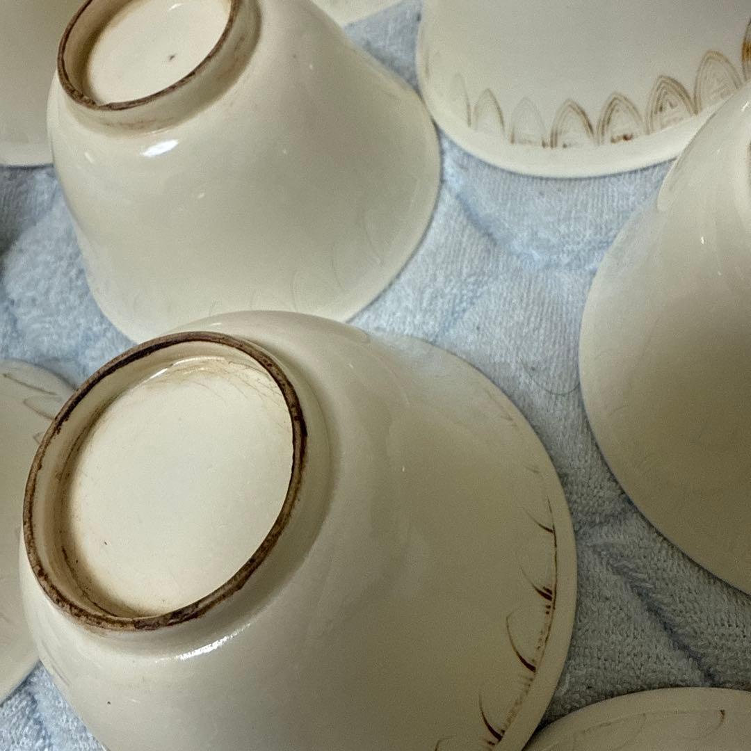 古茶碗北宋 白磁 定窖 甜白秞十客 茶道具 箱付き