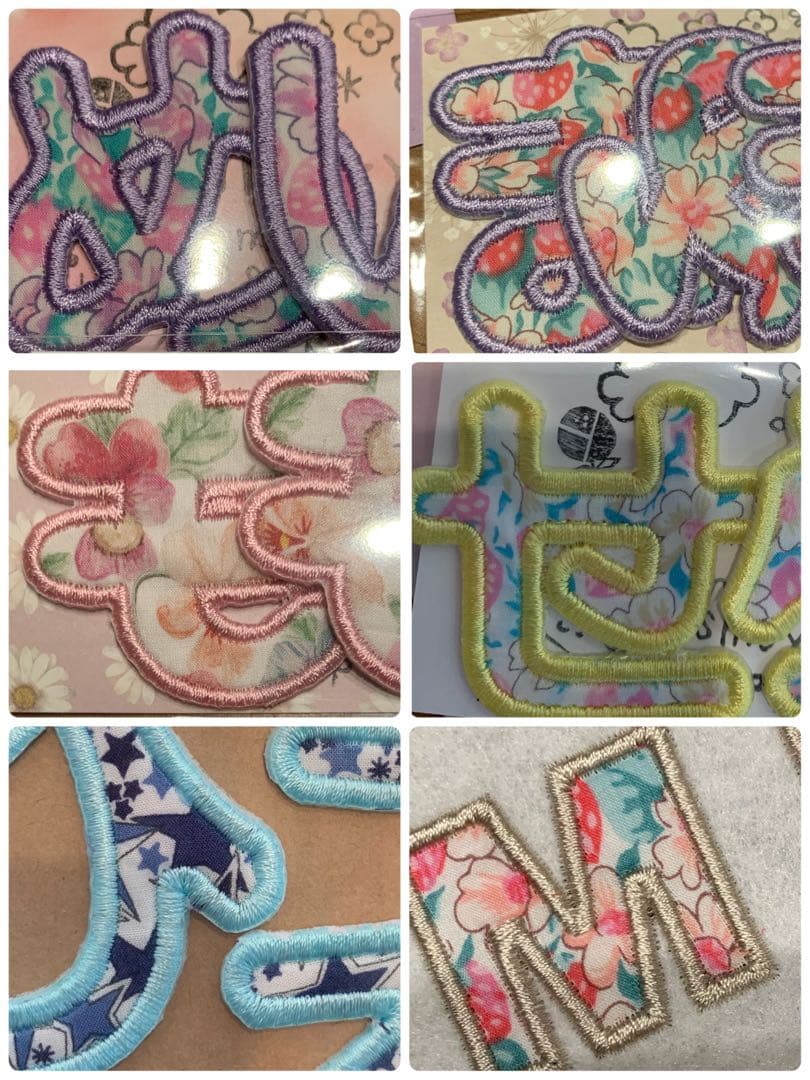 手書き風リバティ生地名前ワッペンハンドメイド