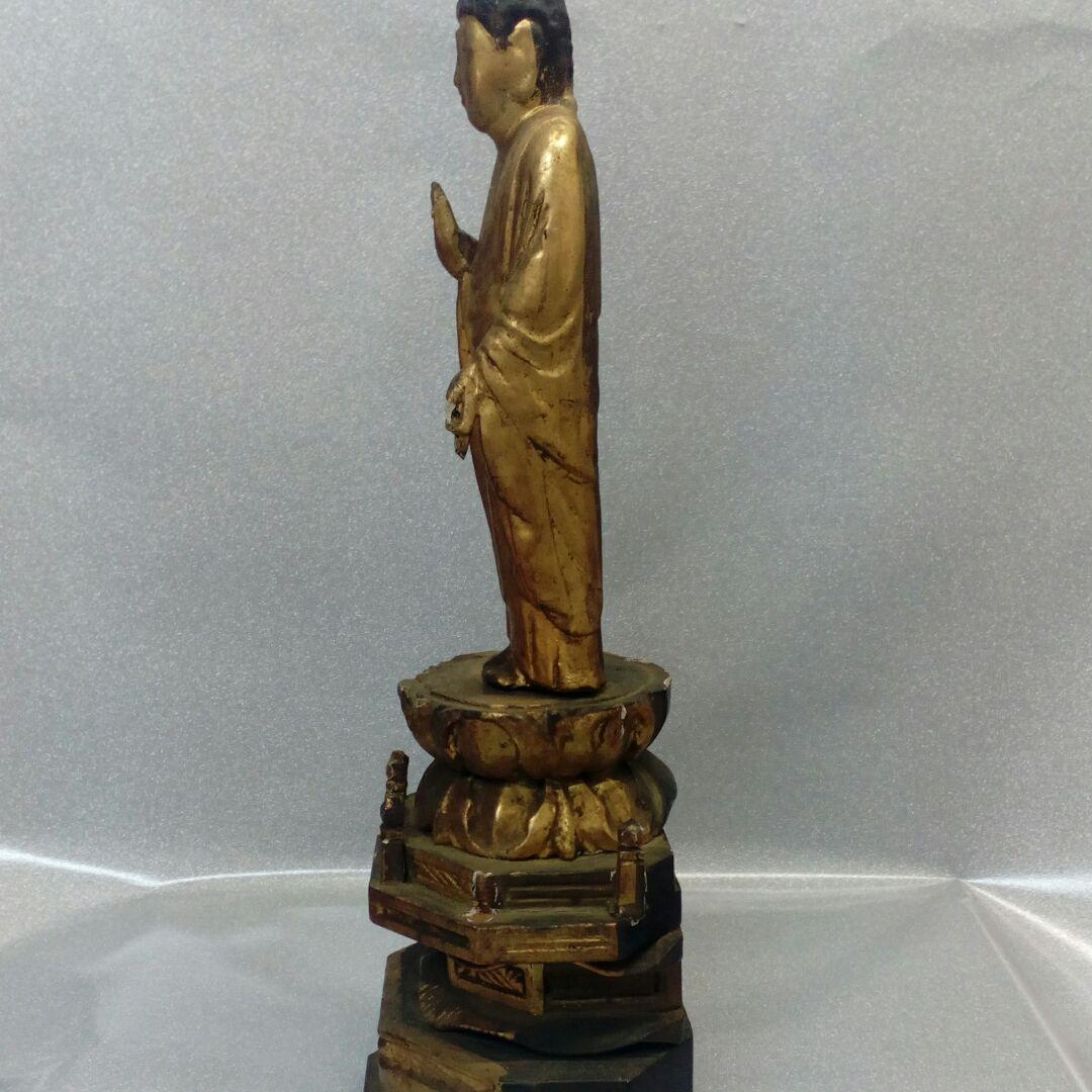 江戸時代阿弥陀如来立像高さ３０センチ時代仏教美術廃仏毀釈欠損有り当時物難有り