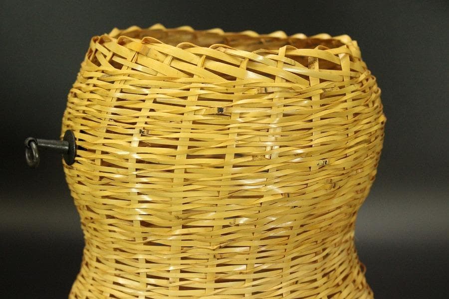 竹籠 繭籠 花入 共箱 美品(ZE893)