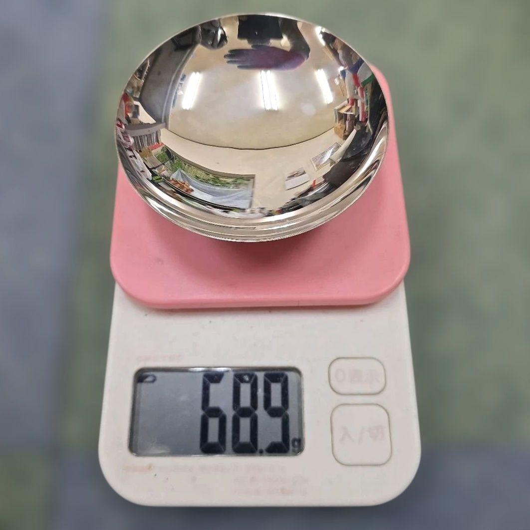 三越 純銀製 刻印有 桐箱付き盃 約68.9g 銀杯 永年勤続表彰品