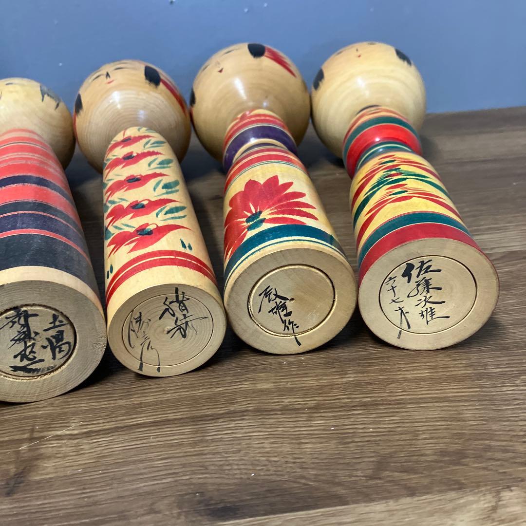 D-2 伝統こけし 12本セット 鳴子 遠刈田など 作家物 サイン有 まとめ売り