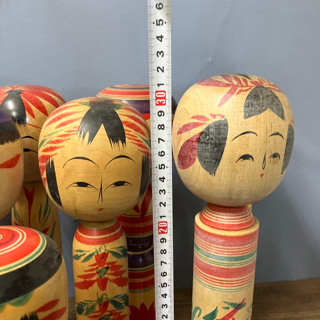 D-2 伝統こけし 12本セット 鳴子 遠刈田など 作家物 サイン有 まとめ売り