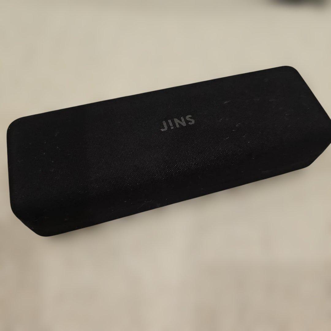【超美品】JINS メガネ　フレーム無し　ネイビー　付属ケース　ブラック