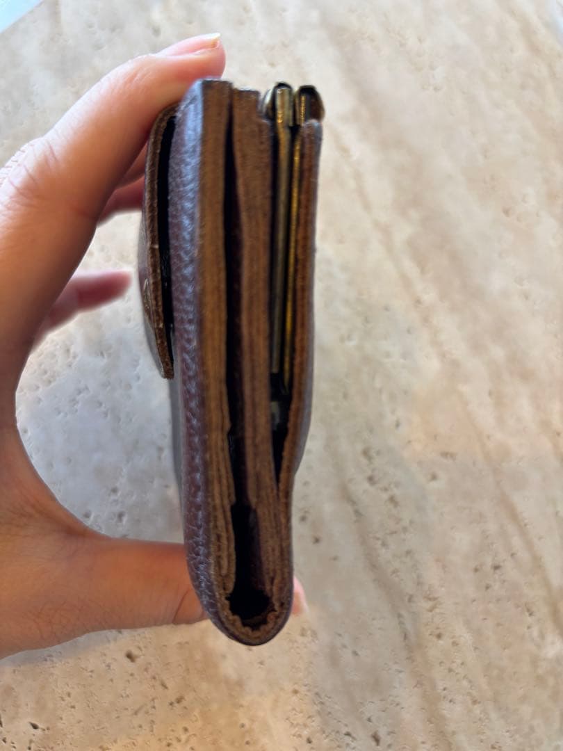 IL BISONTE がま口折財布　ブラウン