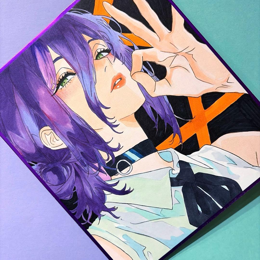 D*1様 レゼ　手描き　ファンアート　色紙