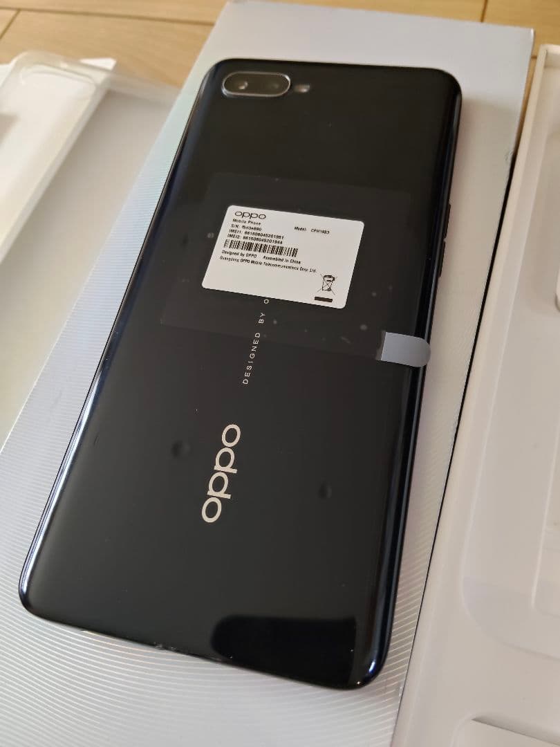 美品 OPPO Reno A SIMフリー シムフリー オッポ ブラック 黒