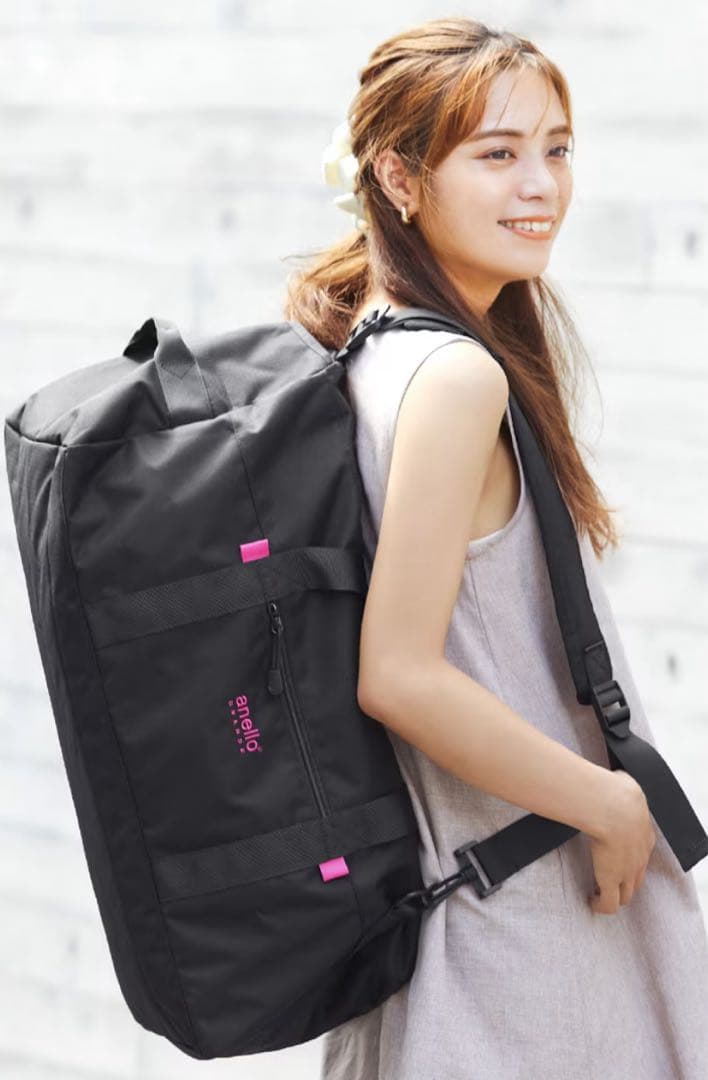 anelloGRANDE 3WAYボストンバッグ（ブラック）男女兼用！
