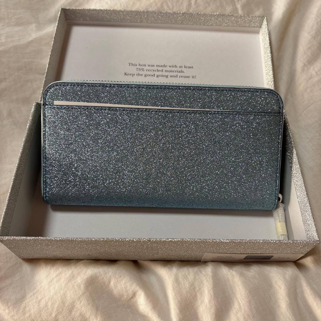 【新品・未使用】kate spade new yorkグリッター財布BLUE