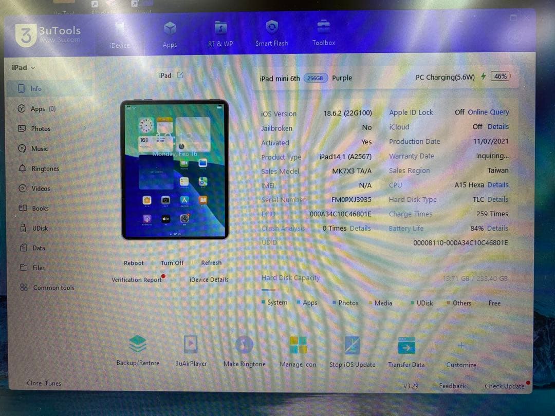 iPad mini 6 - 256GB Wifi モデルJ3935
