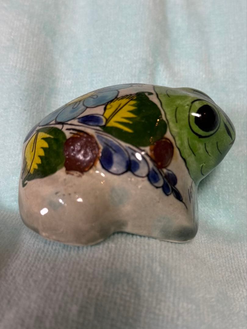 置物 トラ ウシ カエル カメ 陶器 小物 花 寅 牛 亀