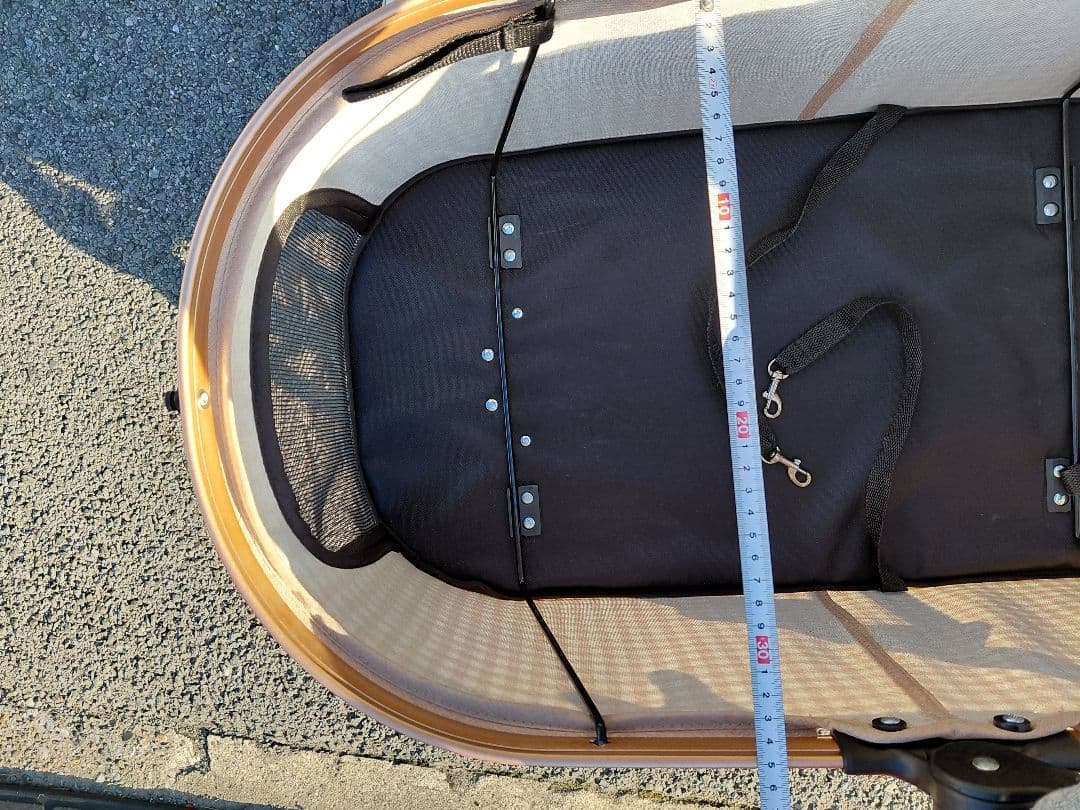 ペットカート 小型犬～中型犬用キャメル& 白ベージュ千鳥柄