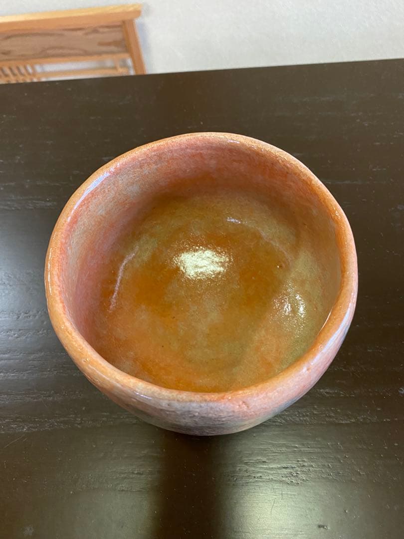 茶道具/赤楽茶碗 池田退輔 作品 本間焼