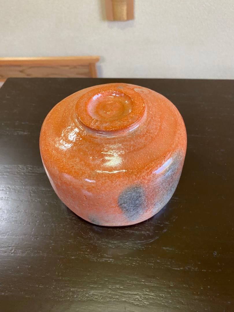 茶道具/赤楽茶碗 池田退輔 作品 本間焼