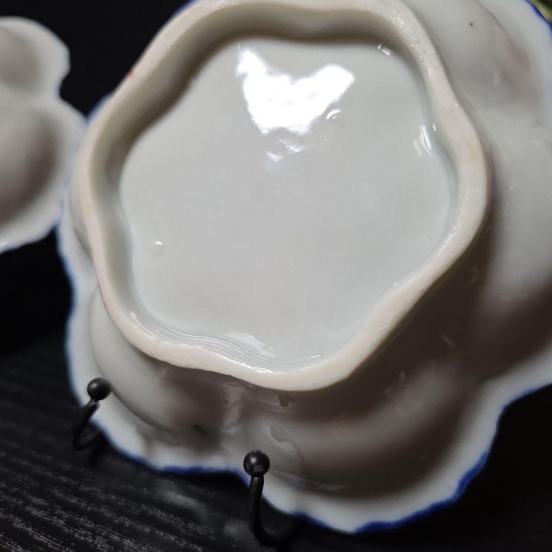 伊万里　骨董　人物図/芸者絵　デザート皿　浅鉢　小鉢　深皿　2枚