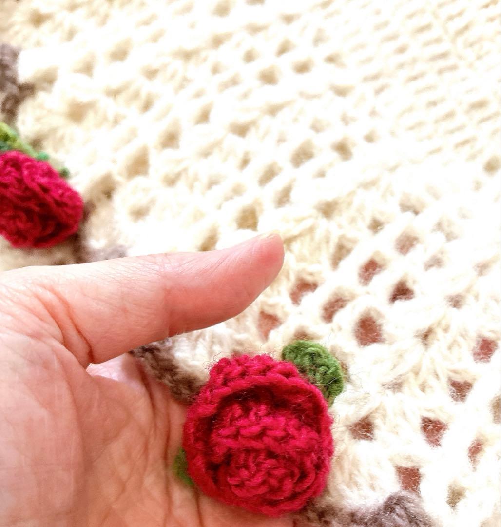 花束ブランケット ブーケブランケット フラワー 手編み ハンドメイド 79cm