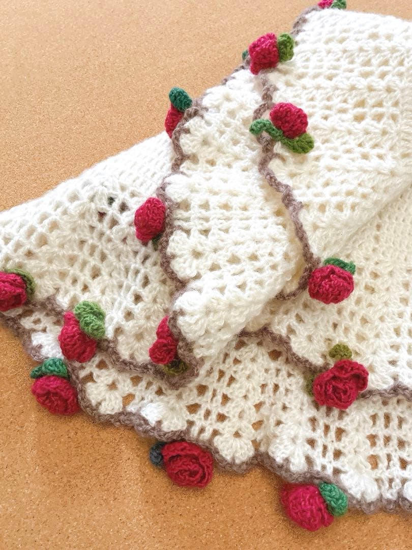 花束ブランケット ブーケブランケット フラワー 手編み ハンドメイド 79cm