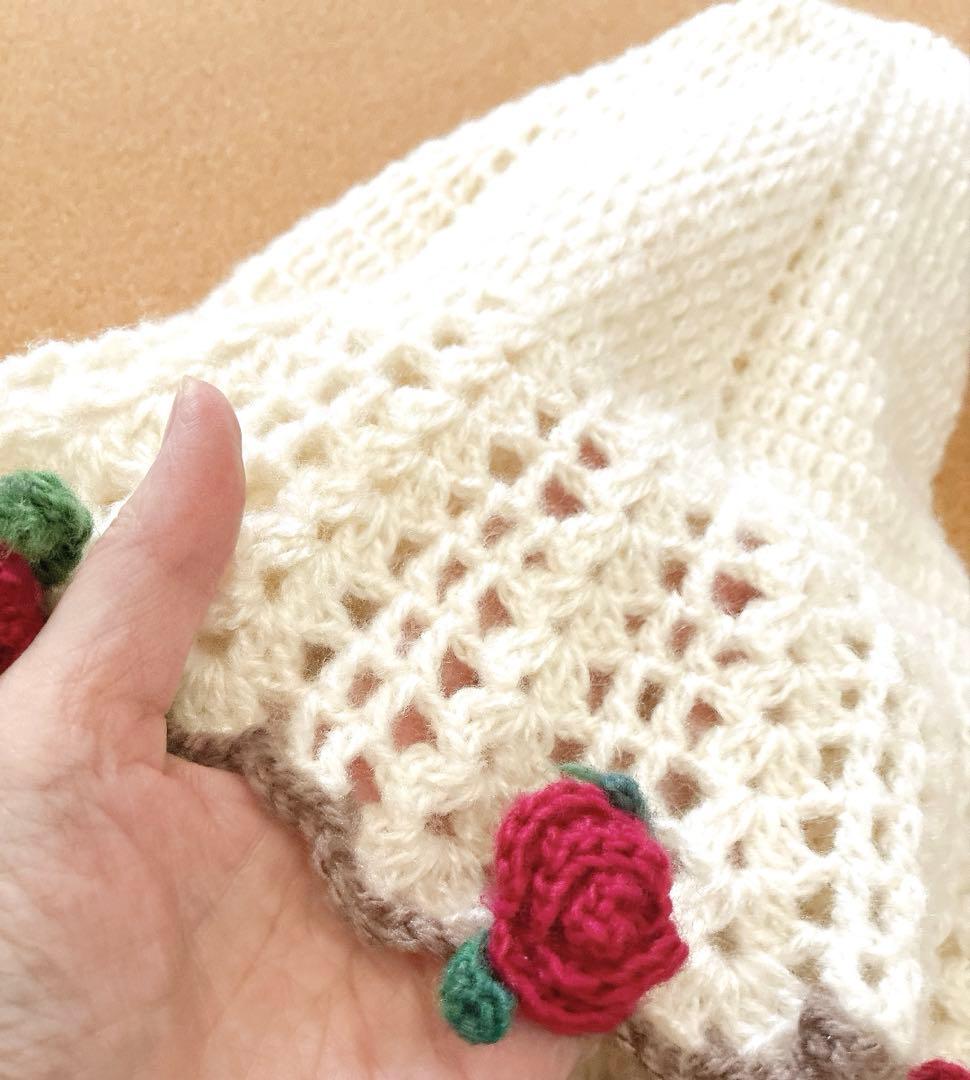 花束ブランケット ブーケブランケット フラワー 手編み ハンドメイド 79cm