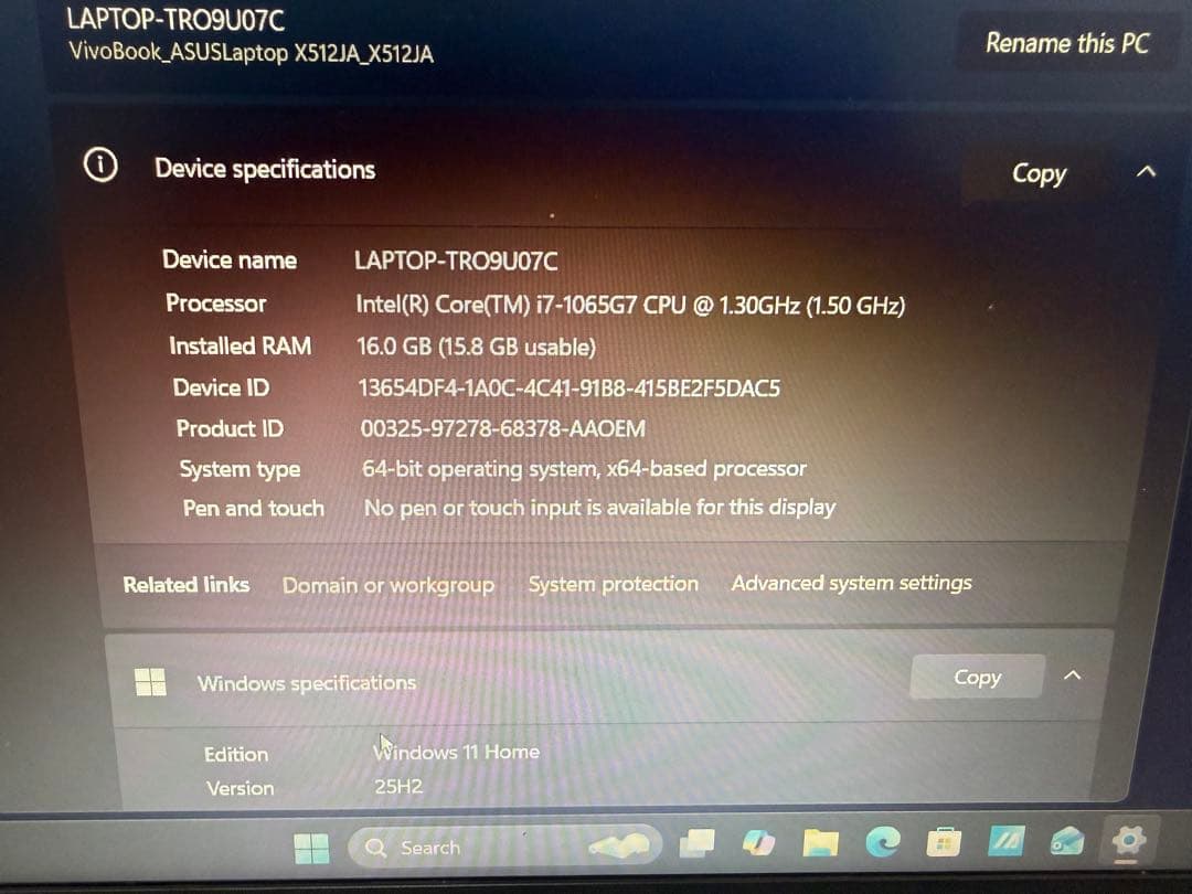 美品ASUS ノートPC 15.6インチ シルバー