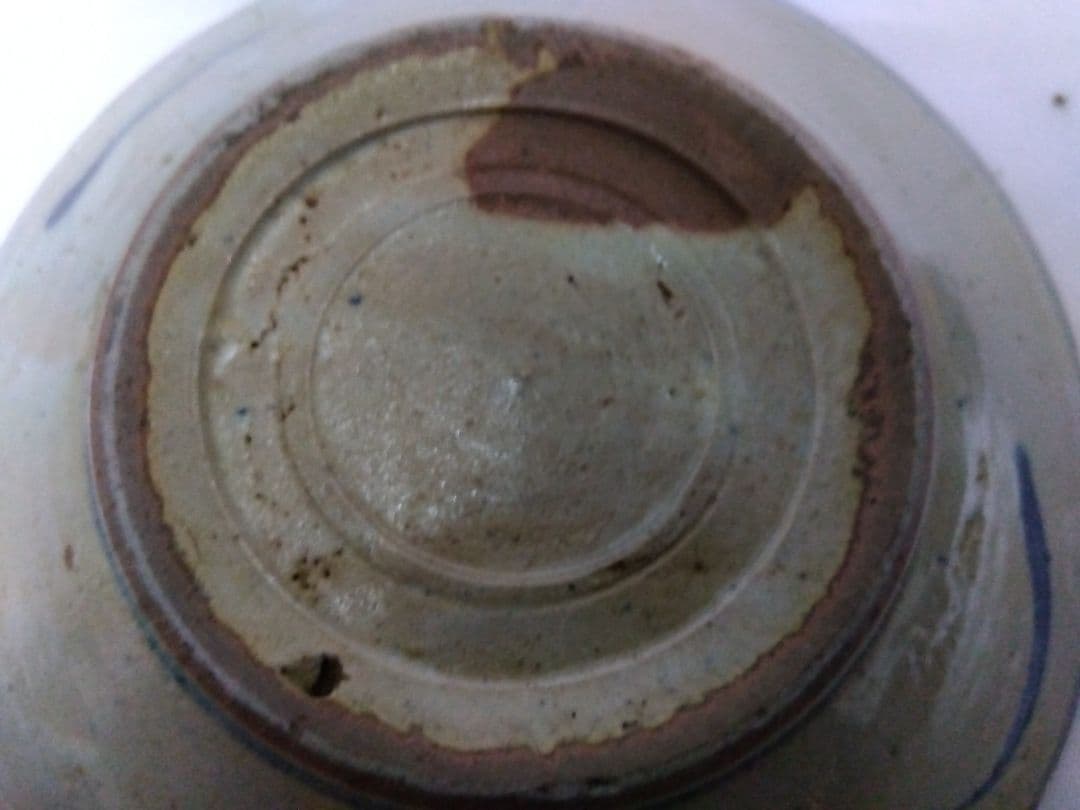【アンテーク】〈中国南方民窯由来　染付魚紋皿 〉 直径16cm 高さ3cm
