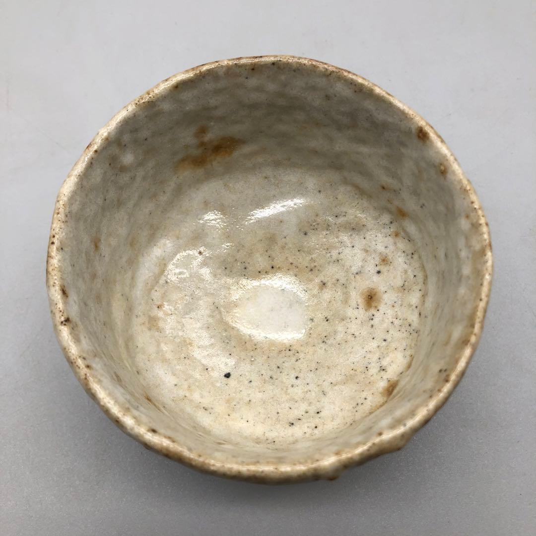 凸凹焼き物抹茶茶碗11cm茶道具伝統工芸ビンテージ陶器骨董品鉢ボウル