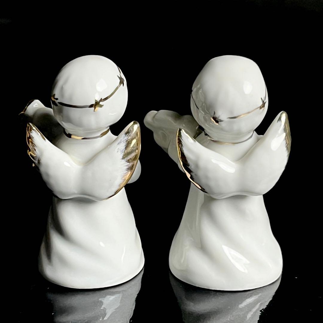 陶器製天使フィギュア音楽隊6体セット アンティーク レトロ エンジェル