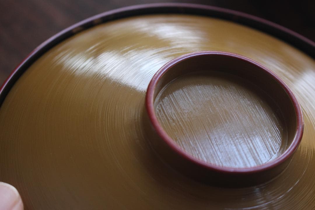 時代逸品！時代刷毛目黄漆に見返し花唐草蒔絵の大ぶり椀2点（検輪島塗京塗懐石椀